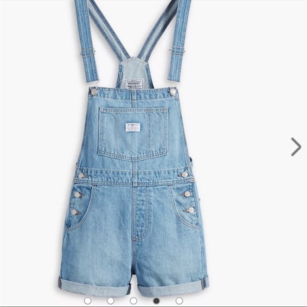 Levi's Light Blue Jean Shorts Overalls